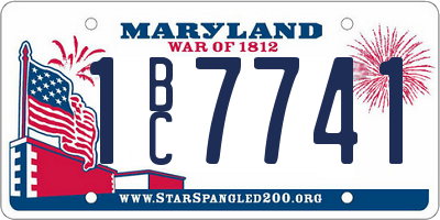 MD license plate 1BC7741