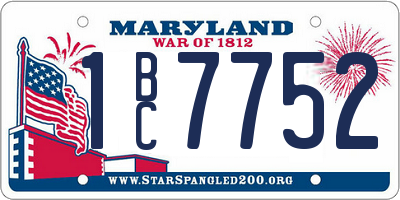 MD license plate 1BC7752