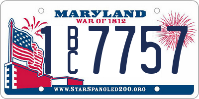 MD license plate 1BC7757