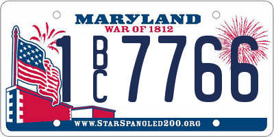 MD license plate 1BC7766