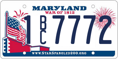 MD license plate 1BC7772