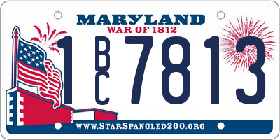 MD license plate 1BC7813