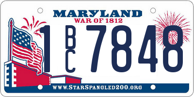 MD license plate 1BC7848
