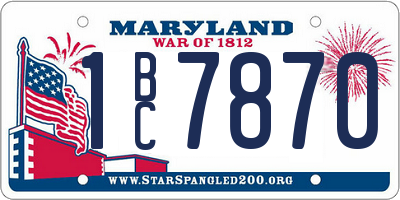 MD license plate 1BC7870