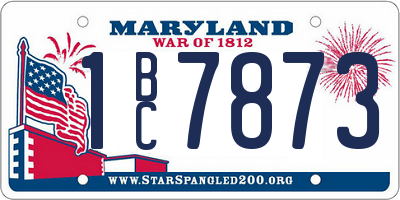 MD license plate 1BC7873