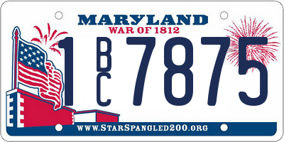 MD license plate 1BC7875