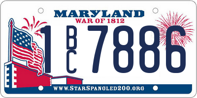 MD license plate 1BC7886