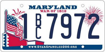 MD license plate 1BC7972