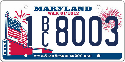 MD license plate 1BC8003
