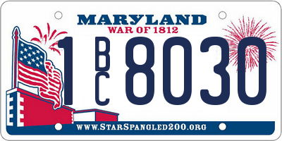 MD license plate 1BC8030