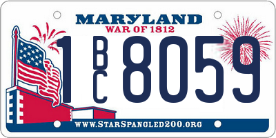 MD license plate 1BC8059