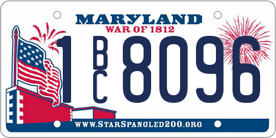MD license plate 1BC8096