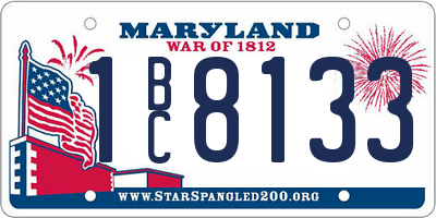 MD license plate 1BC8133