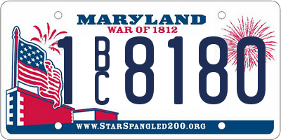 MD license plate 1BC8180