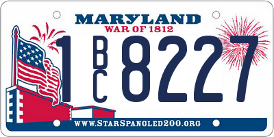 MD license plate 1BC8227