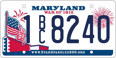 MD license plate 1BC8240
