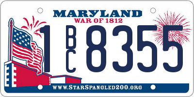 MD license plate 1BC8355