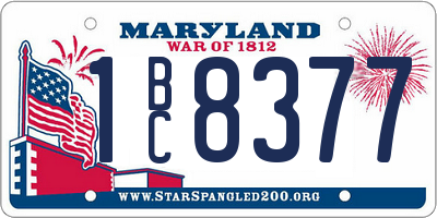MD license plate 1BC8377
