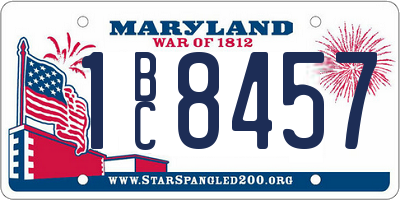 MD license plate 1BC8457