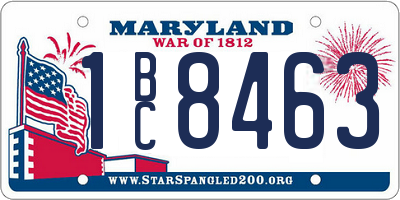 MD license plate 1BC8463