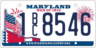 MD license plate 1BC8546