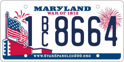 MD license plate 1BC8664