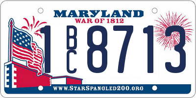 MD license plate 1BC8713