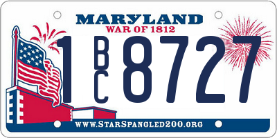 MD license plate 1BC8727