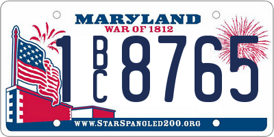 MD license plate 1BC8765