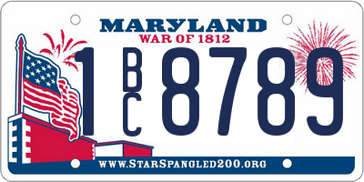 MD license plate 1BC8789