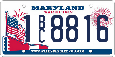 MD license plate 1BC8816