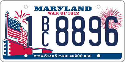 MD license plate 1BC8896