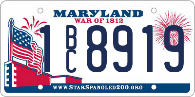 MD license plate 1BC8919