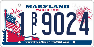 MD license plate 1BC9024