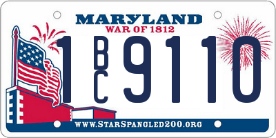 MD license plate 1BC9110