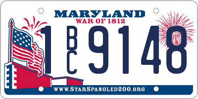 MD license plate 1BC9148