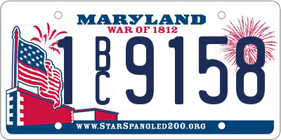 MD license plate 1BC9158