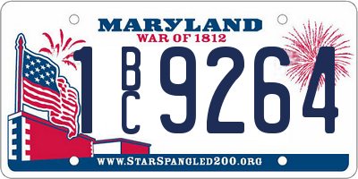 MD license plate 1BC9264
