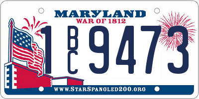 MD license plate 1BC9473