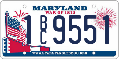 MD license plate 1BC9551