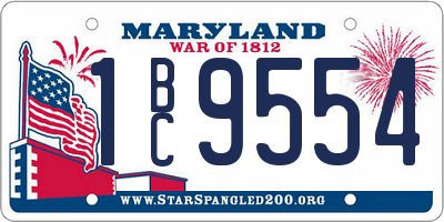 MD license plate 1BC9554