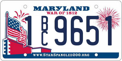 MD license plate 1BC9651