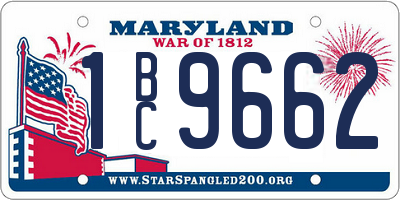 MD license plate 1BC9662