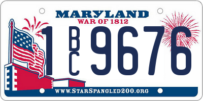 MD license plate 1BC9676