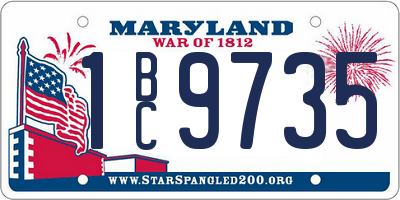 MD license plate 1BC9735