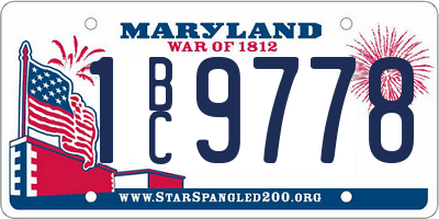 MD license plate 1BC9778