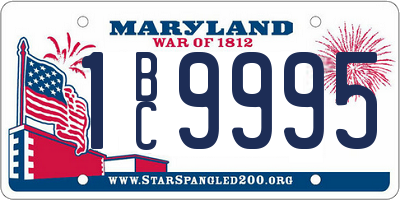 MD license plate 1BC9995