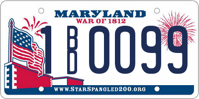 MD license plate 1BD0099