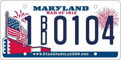 MD license plate 1BD0104