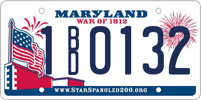 MD license plate 1BD0132